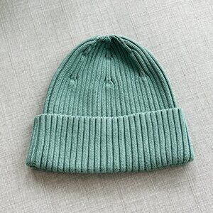 Uniqlo ribbed knit beanie, one size, green, 100% cotton, New